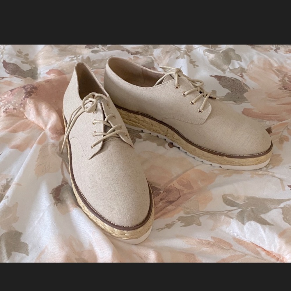 JustFab - Tan Teacher’s Pet platform shoes